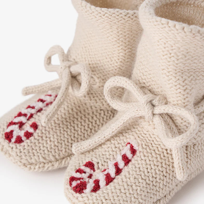 CANDYCANE KNIT BABY BOOTIES
