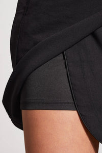 Pull-On Faux Wrap Skort