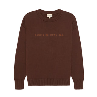 Riley Crewneck Sweater Long Live Cowgirls Brown