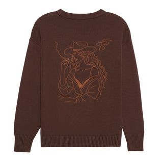 Riley Crewneck Sweater Long Live Cowgirls Brown
