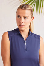 Load image into Gallery viewer, Sleeveless Mock Neck Top With Quarter Zip
