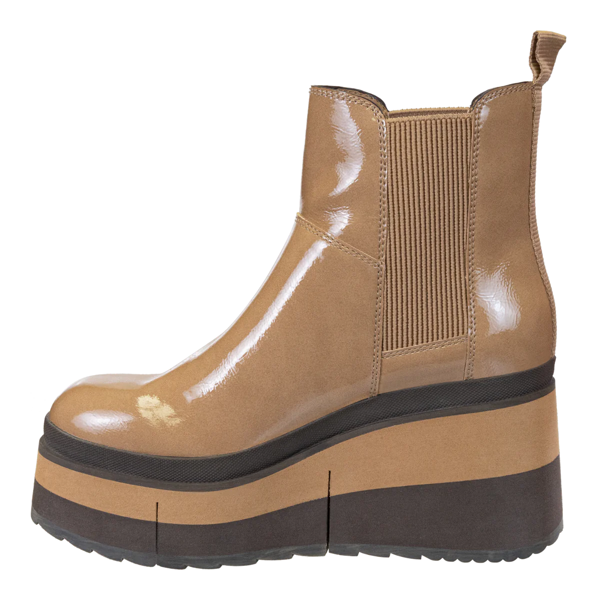 Beige Platform Chelsea Boots