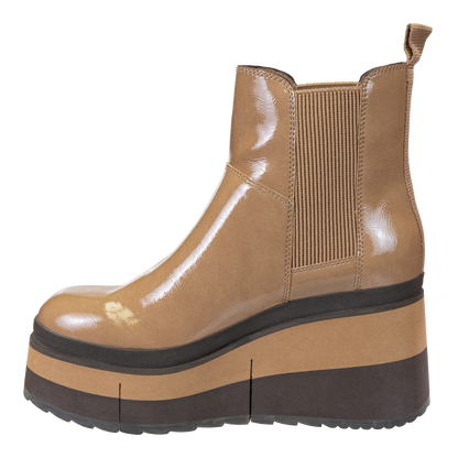 Beige Platform Chelsea Boots