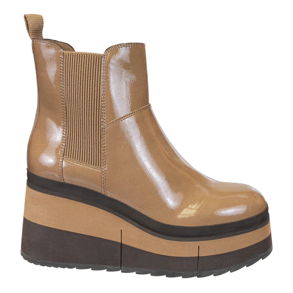 Beige Platform Chelsea Boots