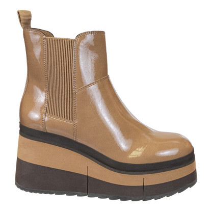 Beige Platform Chelsea Boots