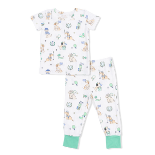 Country Club Dogs Neutral Short Sleeve Loungewear Set