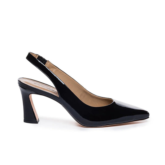 Felicity Black Patent Slingback Pump