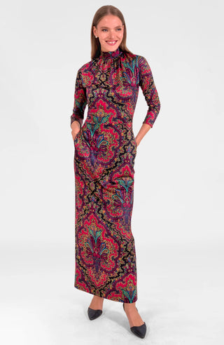 Scorching Hot Dress Paisley Black