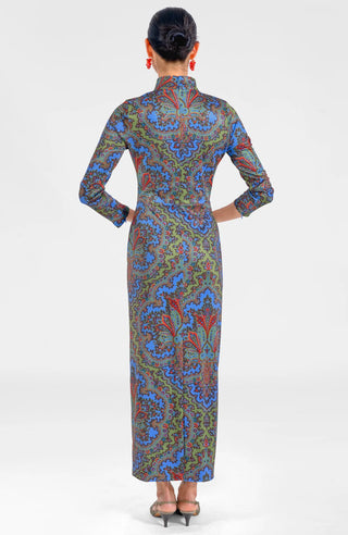 Scorching Hot Dress Paisley Olive
