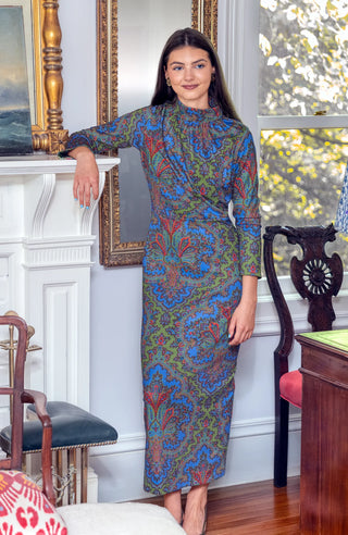 Scorching Hot Dress Paisley Olive