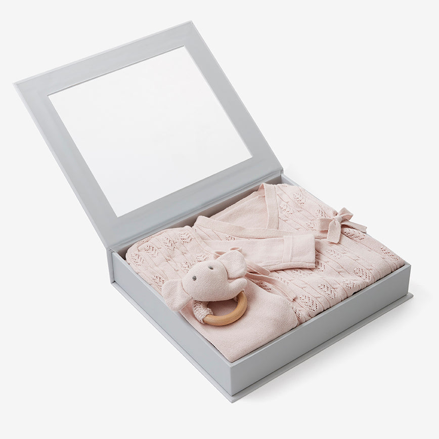 BLUSH PINK BABY LAYETTE SET W. BOX