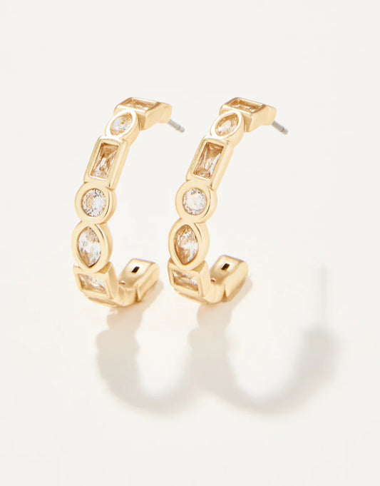 Spartina Shine Bright Hoop Earrings Crystal