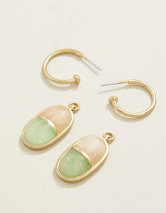 Twofold earrings White/Jade