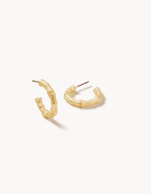 Bamboo Hoop Earrings Gold