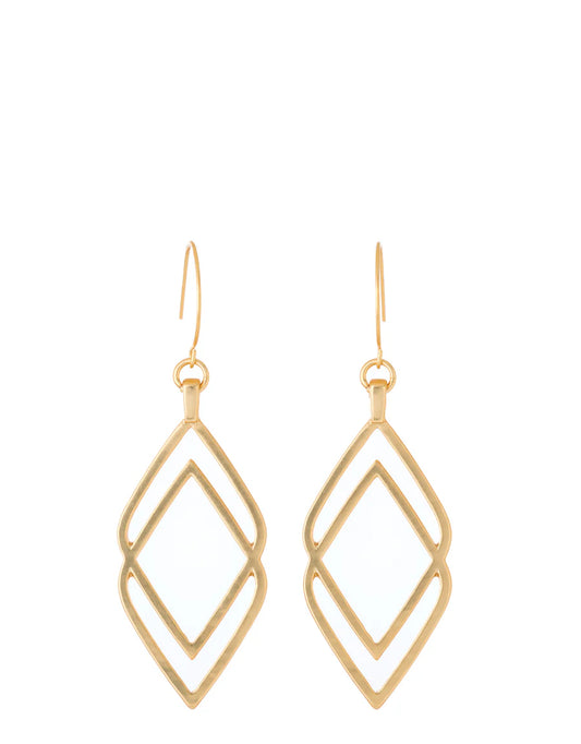 Deco Drama Drop Earrings Gold