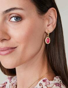 Greta Convertible Hoop Earrings Pink