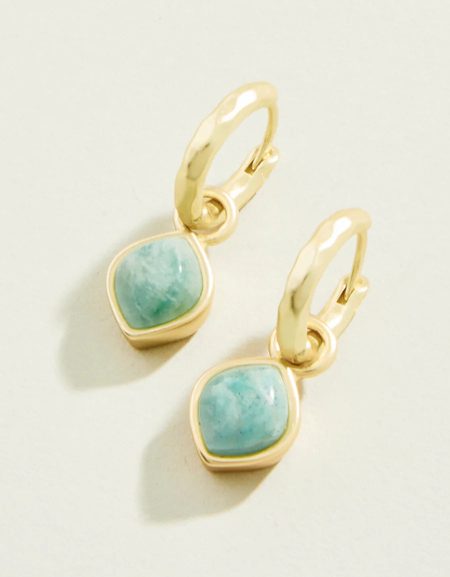 Spartina Maera Drop Hoop Earrings Amazonite