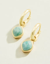 Load image into Gallery viewer, Maera Drop Hoop Earrings Amazonite