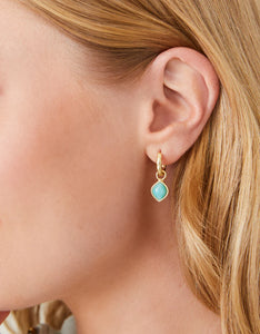 Maera Drop Hoop Earrings Amazonite