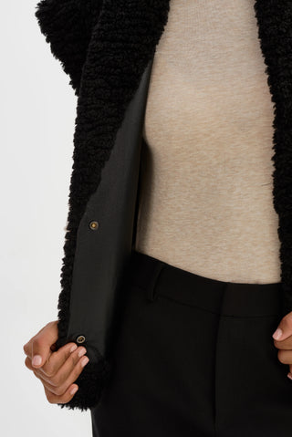Dua Reversible Faux Fur Vest Black