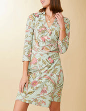 Load image into Gallery viewer, Cristina Wrap Dress Sugar Mill Peacock Floral Seafoam