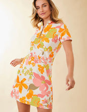 Load image into Gallery viewer, Short Sleeve Serena Pique Dress River Club Watercolor Flowers
