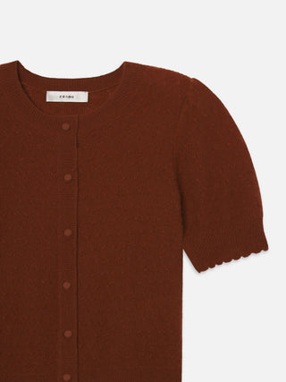 The Cashmere Pointelle Cardi Chestnut