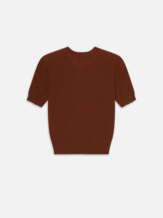 The Cashmere Pointelle Cardi Chestnut