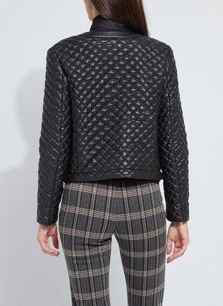 Aurelle Quilted Vegan Leather Jacket Black
