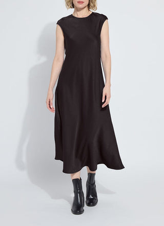 Silvana Bias Cut Midi Dress Double Espresso