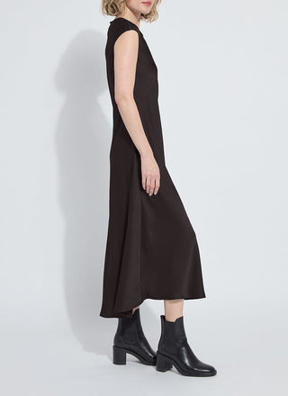 Silvana Bias Cut Midi Dress Double Espresso