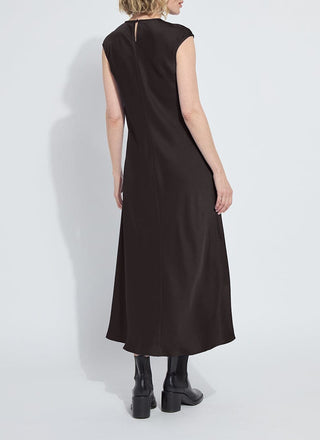 Silvana Bias Cut Midi Dress Double Espresso