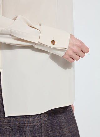 Talita French Cuff Blouse Silky Cream