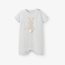 Load image into Gallery viewer, Pale Blue Bunny Knit Shortall Romper