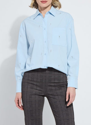 Skye Crystal Embellished Shirt Blue Belle