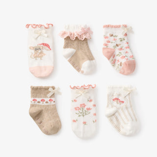 Magical Mouse Non Slip Baby Socks 6 pack