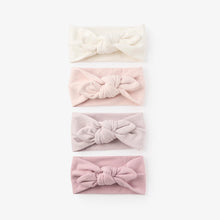 Load image into Gallery viewer, BRUSHED COTTON KNOTTED BOW HEADBAND 4 PACK