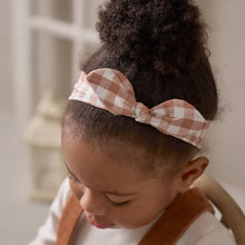 Load image into Gallery viewer, RUST GINGHAM KNOTTED BOW HEADBAND