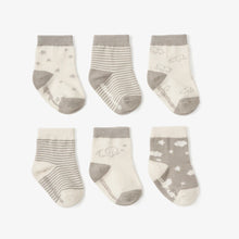 Load image into Gallery viewer, ELEPHANT NON SLIP BABY SOCKS 6PK