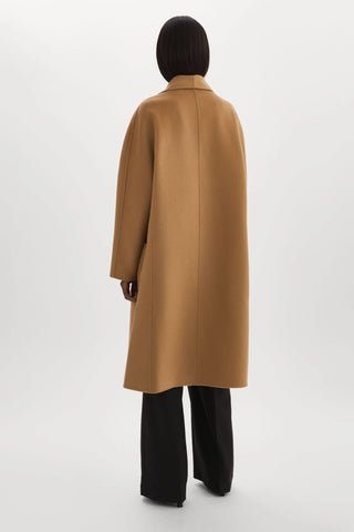 Thara Shawl Collar Wool Coat Camel