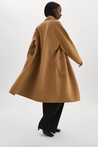 Thara Shawl Collar Wool Coat Camel