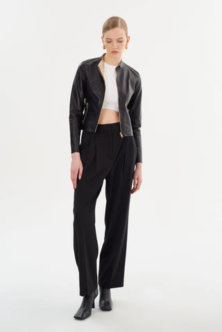 Chapin Reversible Leather Bomber Jacket