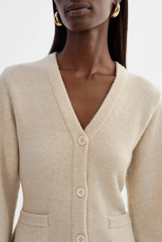 Fiorella Hourglass Knit Cardigan Heather Beige