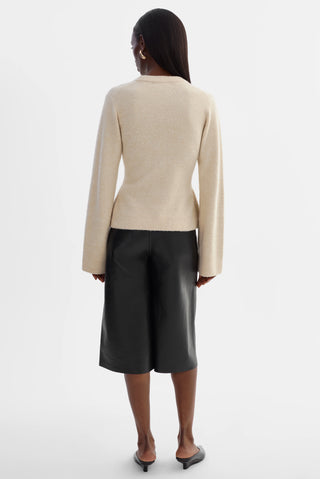 Fiorella Hourglass Knit Cardigan Heather Beige