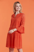 Load image into Gallery viewer, Ingrid Eyelet Skimmer Dress Orange Red