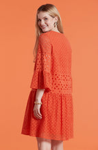 Load image into Gallery viewer, Ingrid Eyelet Skimmer Dress Orange Red