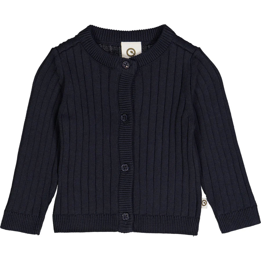 Knit Rib Cardigan Night Blue