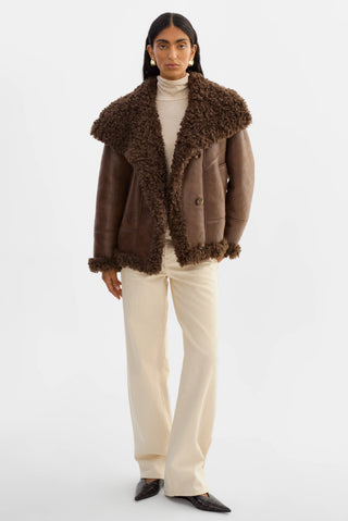 Demi Faux Shearling Coat Brown