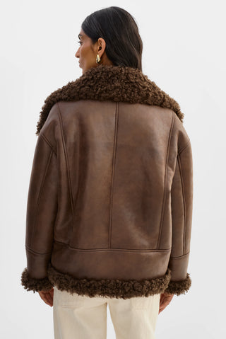 Demi Faux Shearling Coat Brown