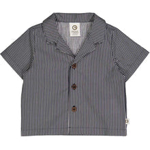 Load image into Gallery viewer, Poplin Stripe Button-up Shirt Night Blue